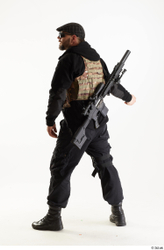 Whole Body Weapons-Rifle Man Pose with machine rifle White Army Athletic Bearded Studio photo references